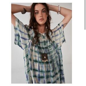 Maison Hotel Lola Yucatec Tie Dye Long Sleeve Side Cotton Classic Maxi Dress